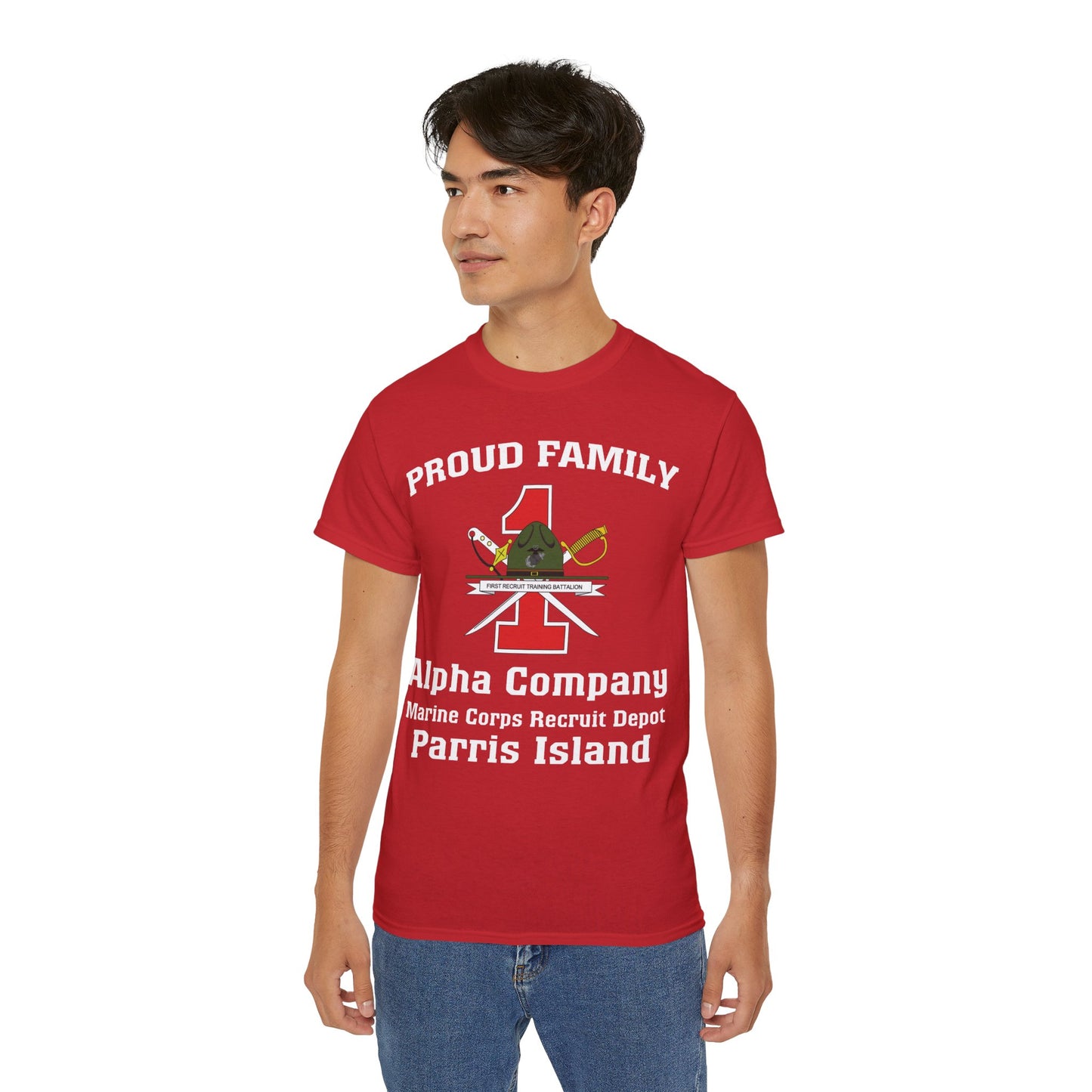 T-Shirt: Alpha Co. MCRD Parris Island (1st Battalion Crest)