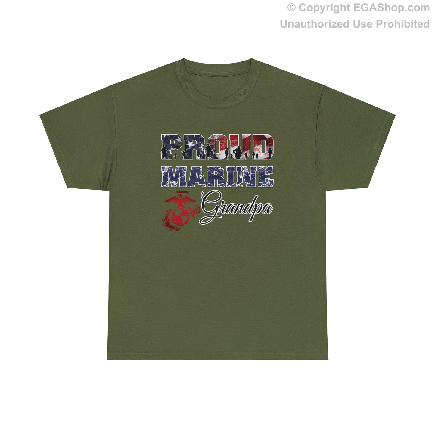 T-Shirt Proud Marine Grandpa (Your Choice of Colors)