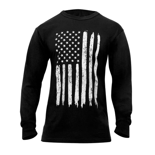 T-Shirt: Distressed US Flag Long Sleeve
