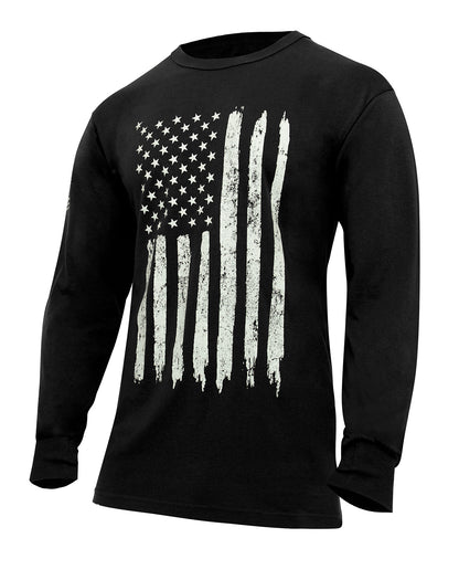 T-Shirt: Distressed US Flag Long Sleeve