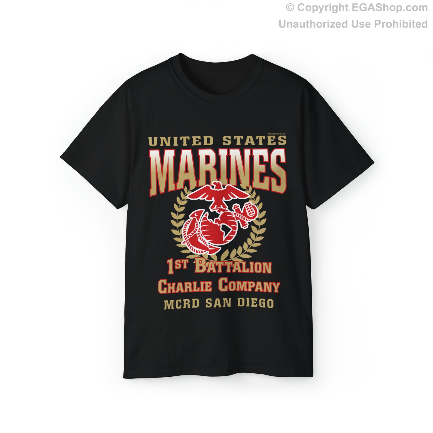 T-Shirt: Charlie Co. MCRD San Diego (EGA + Back Proud Family)