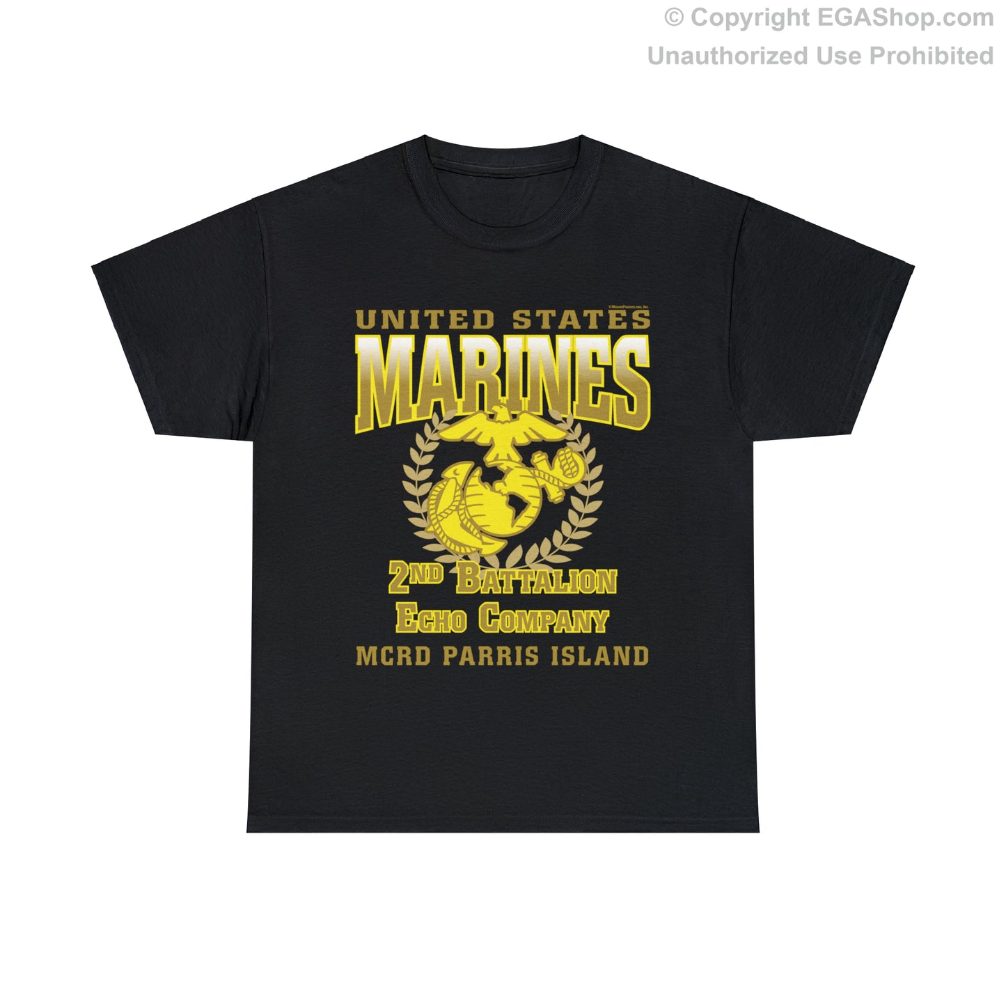 T-Shirt: Echo Co. MCRD Parris Island (EGA + Back Proud Family)