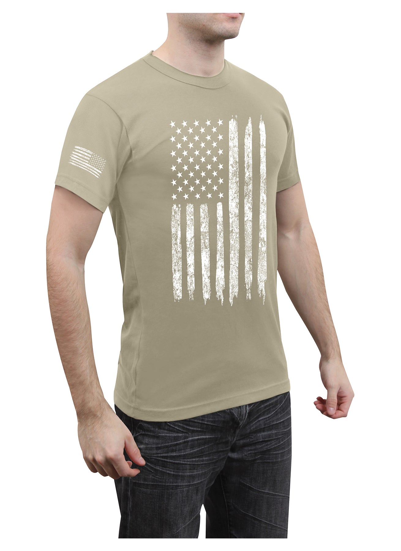 T-Shirt: Distressed US Flag Athletic Fit