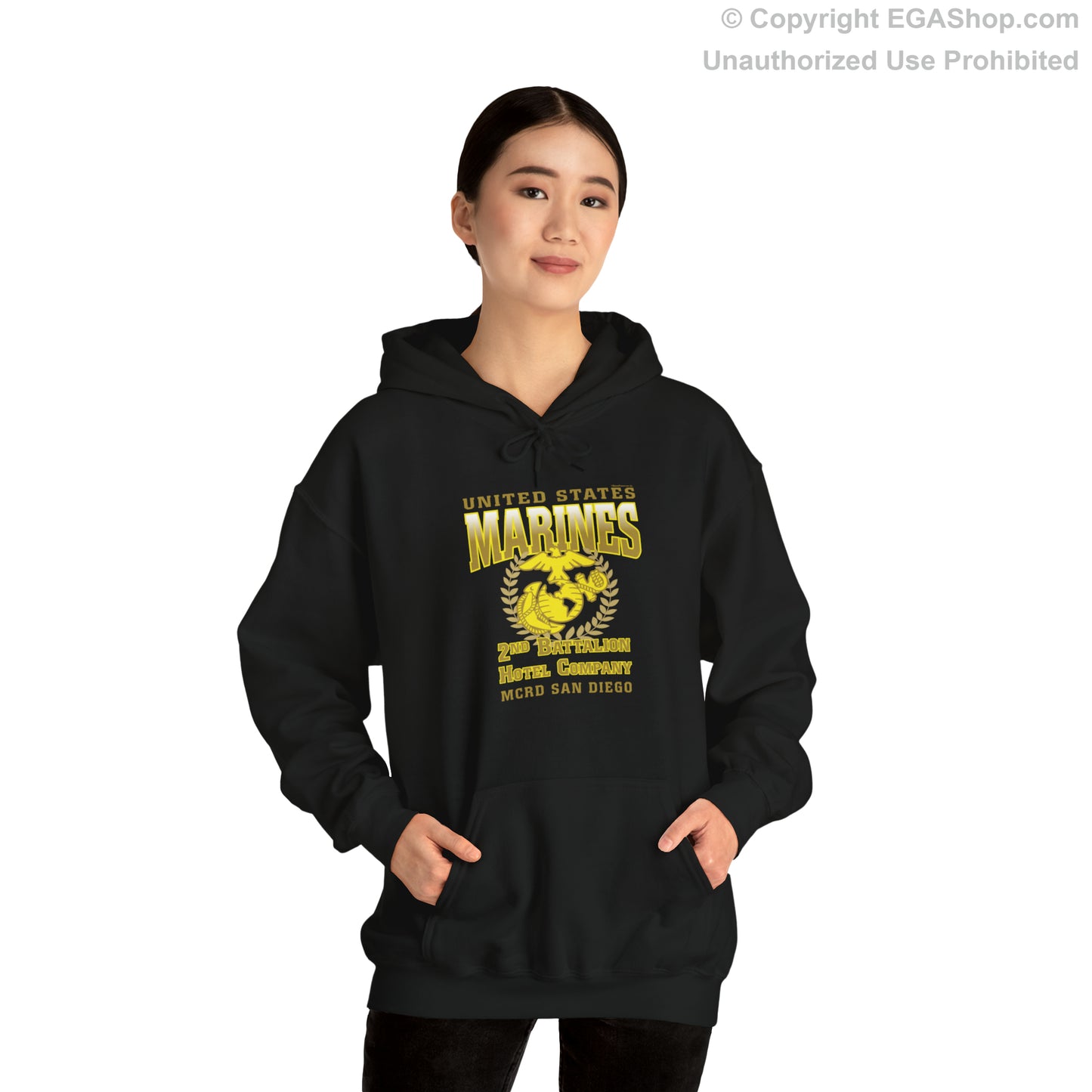 Hoodie: Hotel Co. MCRD San Diego (EGA + Back Proud Family)