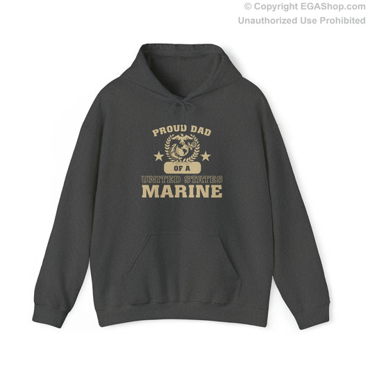 Hoodie: Proud Dad of a Marine (Varsity Style, Color Choices)