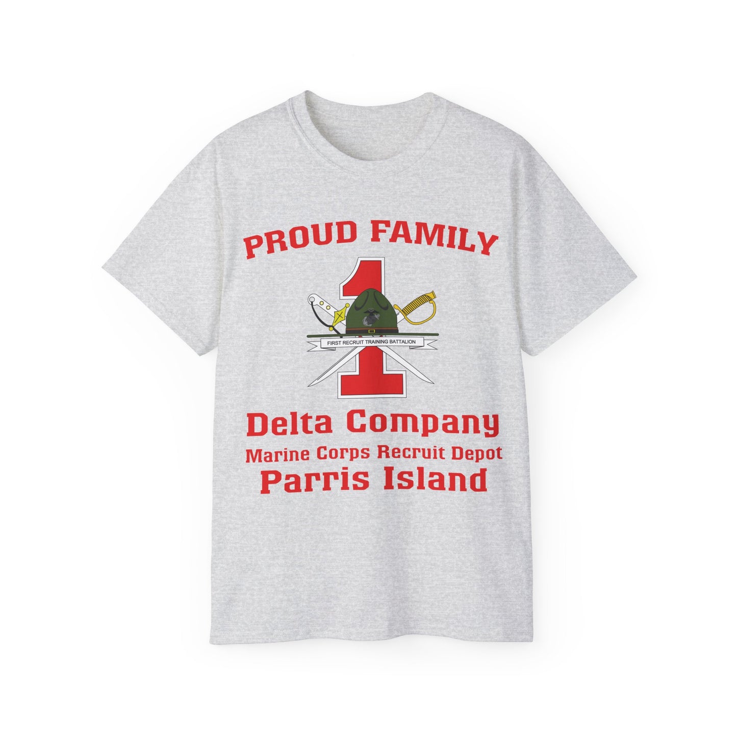 T-Shirt: Delta Co. MCRD Parris Island (1st Battalion Crest)