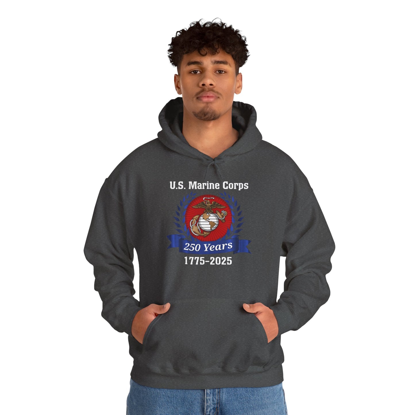 U.S. Marine Corps 250 Years Hoodie, Unisex Pullover, Commemorative Apparel