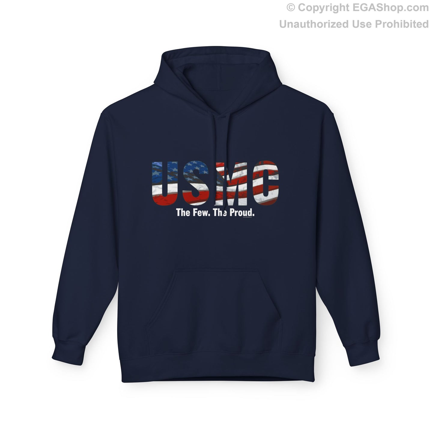 Hoodie: Midweight Softstyle USMC & US Flag