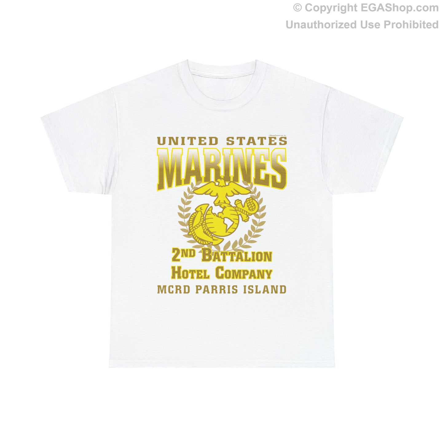 T-Shirt: Hotel Co. MCRD Parris Island (EGA + Back Proud Family)