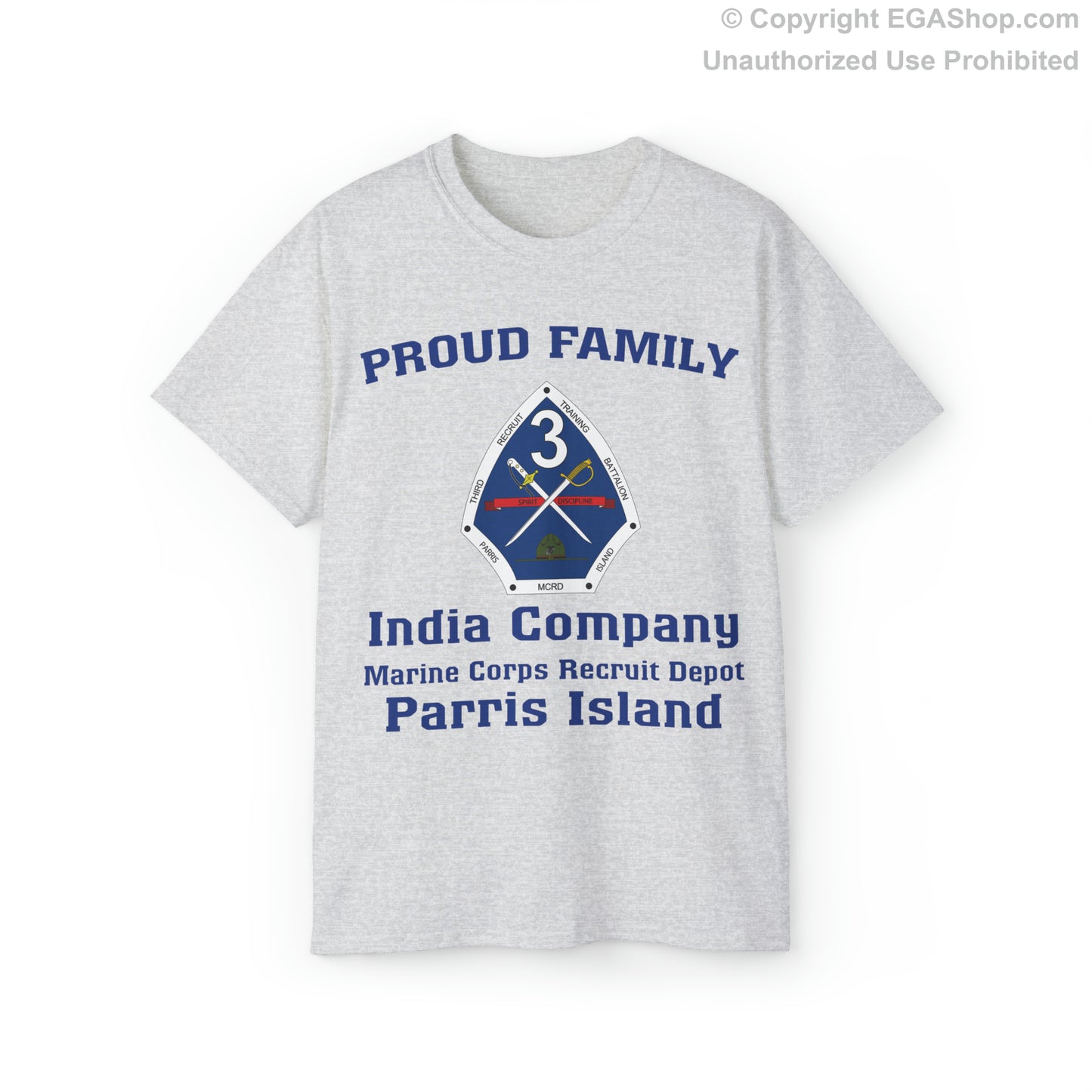 T-Shirt: India Co. MCRD Parris Island (3rd Battalion Crest)