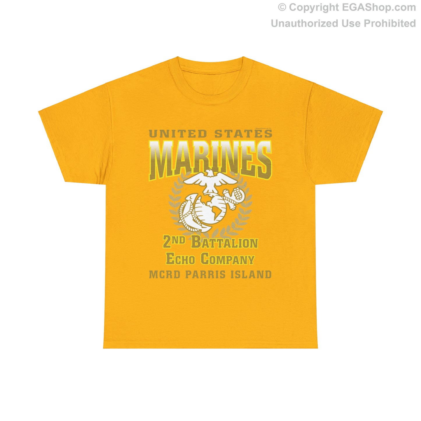 T-Shirt: Echo Co. MCRD Parris Island (EGA + Back Proud Family)