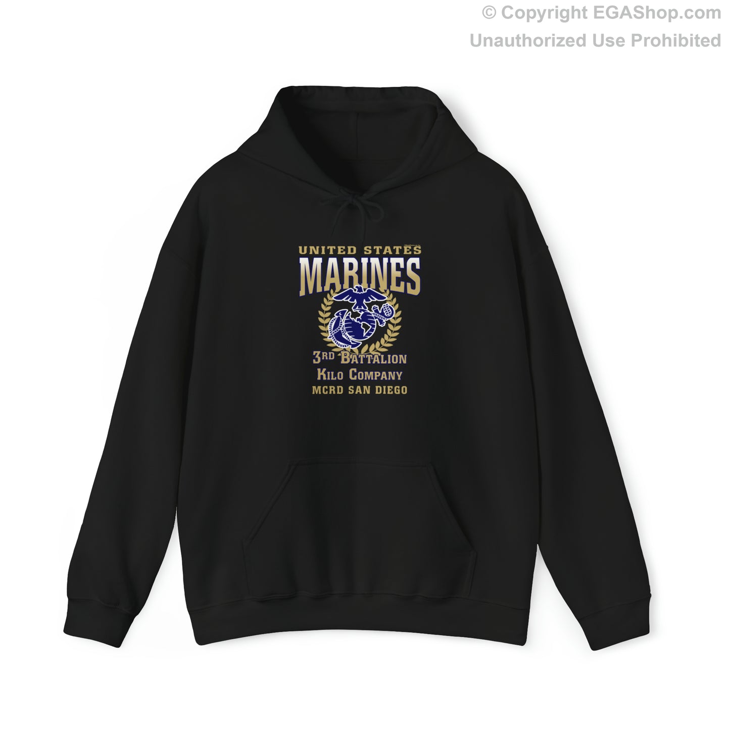 Hoodie: Kilo Co. MCRD San Diego (EGA + Back Proud Family)