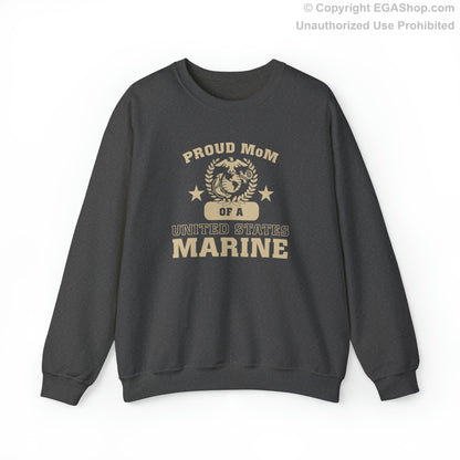 Sweatshirt: Proud MoM of a Marine (Varsity Style, Color Choices)
