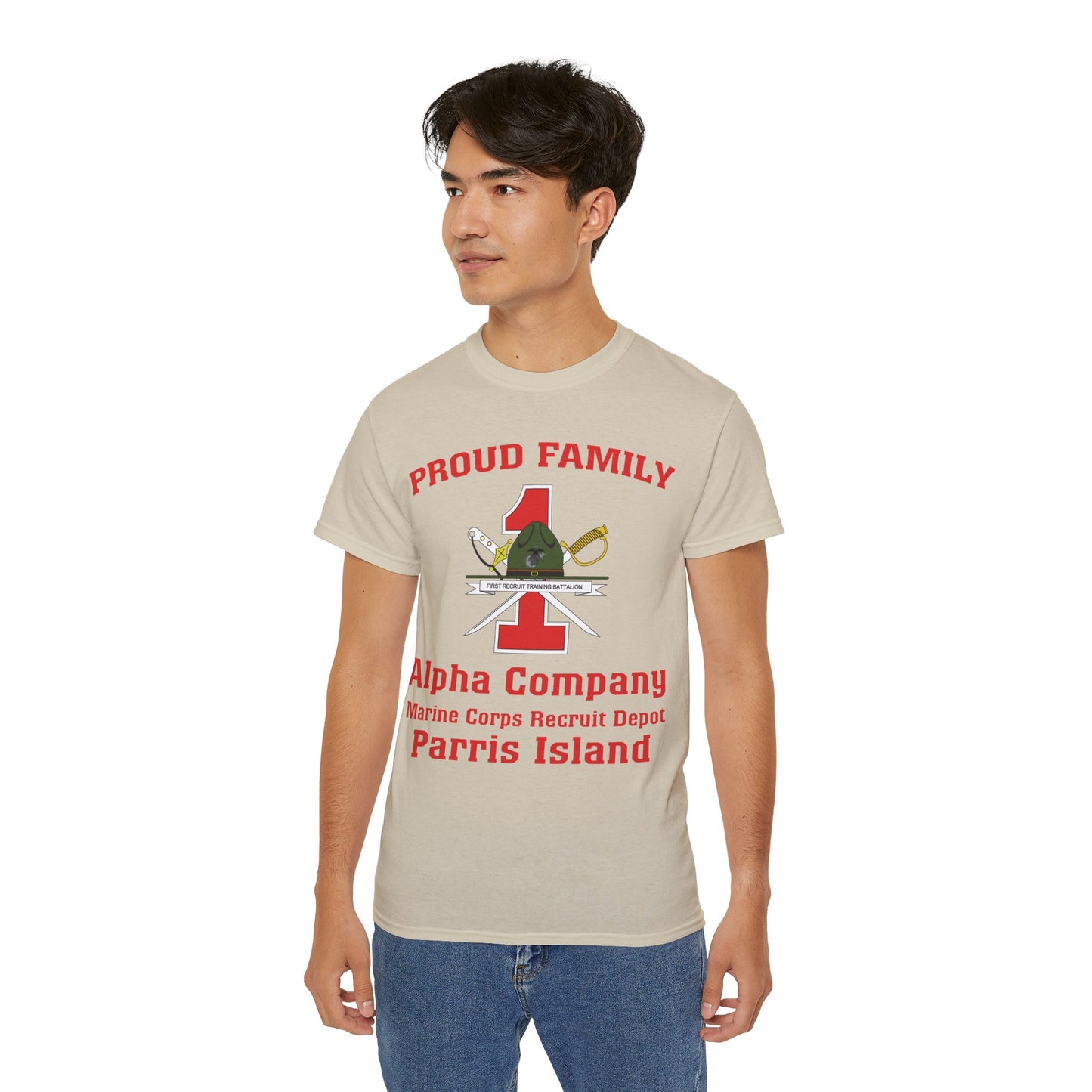 T-Shirt: Alpha Co. MCRD Parris Island (1st Battalion Crest)