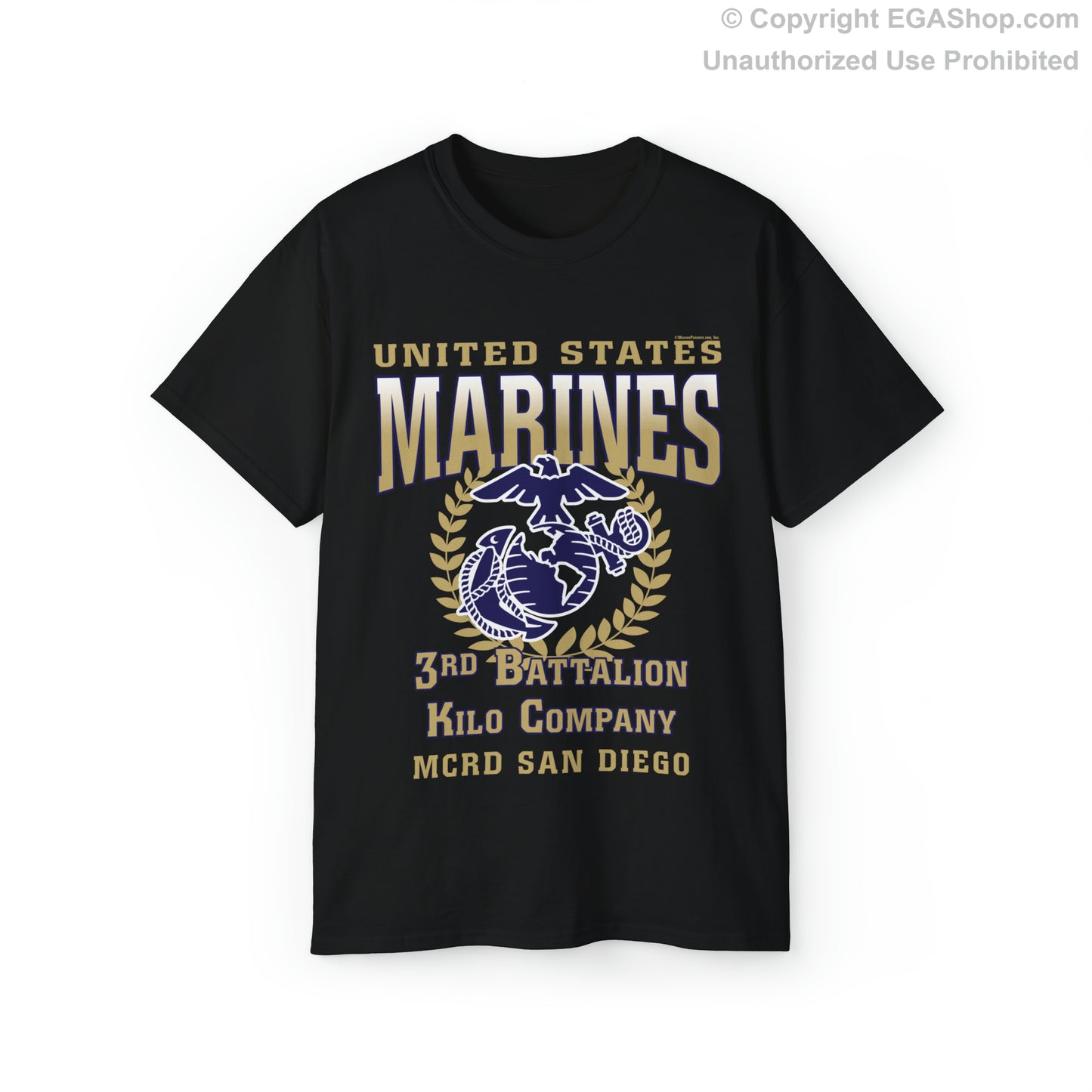 T-Shirt: Kilo Co. MCRD San Diego (EGA + Back Proud Family)