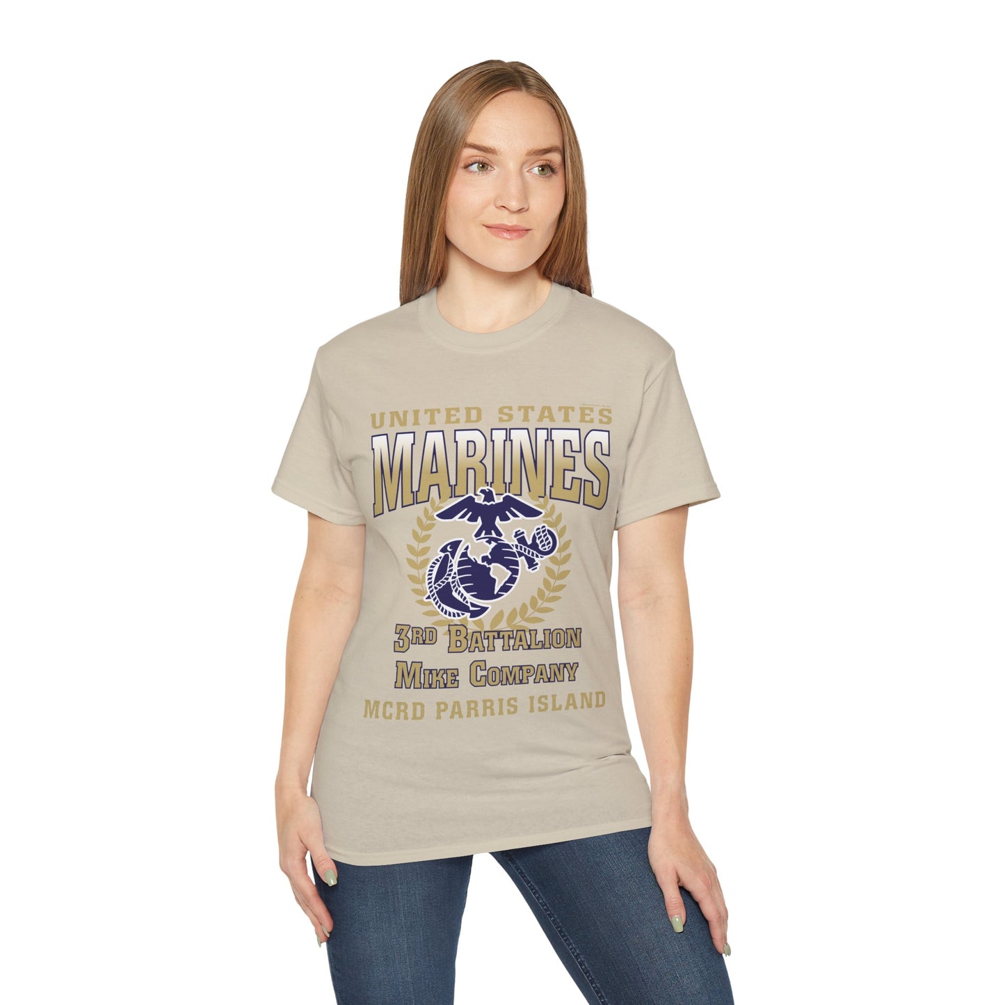 T-Shirt: Mike Co. MCRD Parris Island (EGA + Back Proud Family)