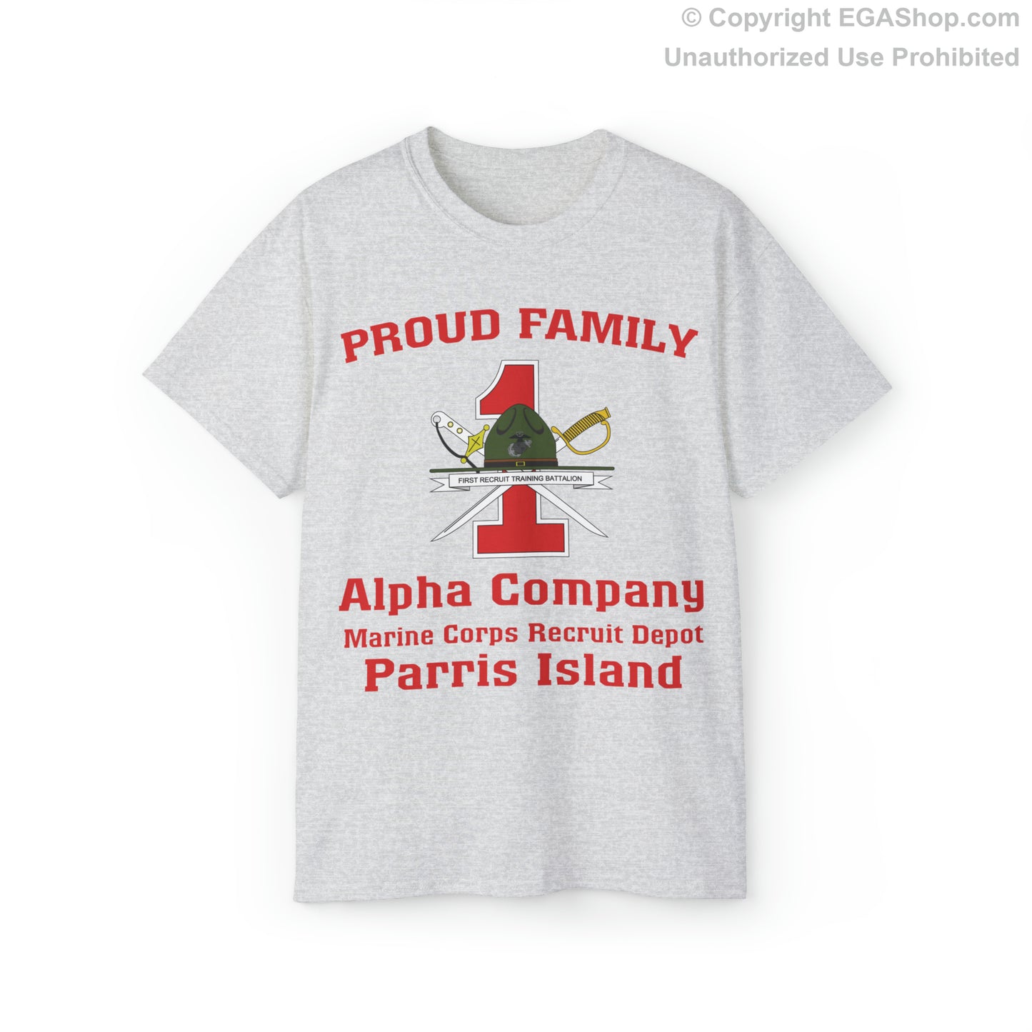 T-Shirt: Alpha Co. MCRD Parris Island (1st Battalion Crest)