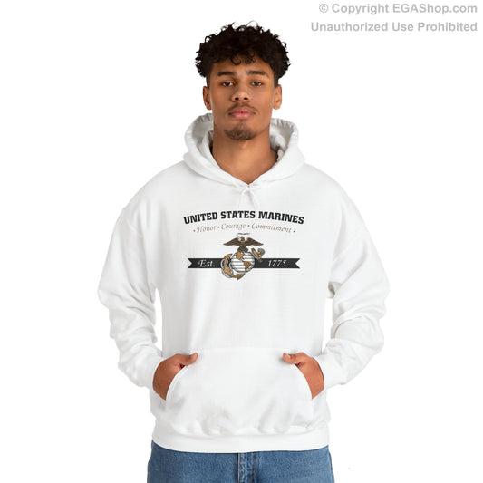 Hoodie: Honor, Courage, Commitment (Color Choices)