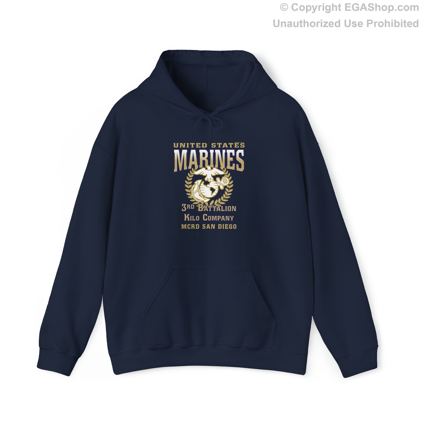 Hoodie: Kilo Co. MCRD San Diego (EGA + Back Proud Family)