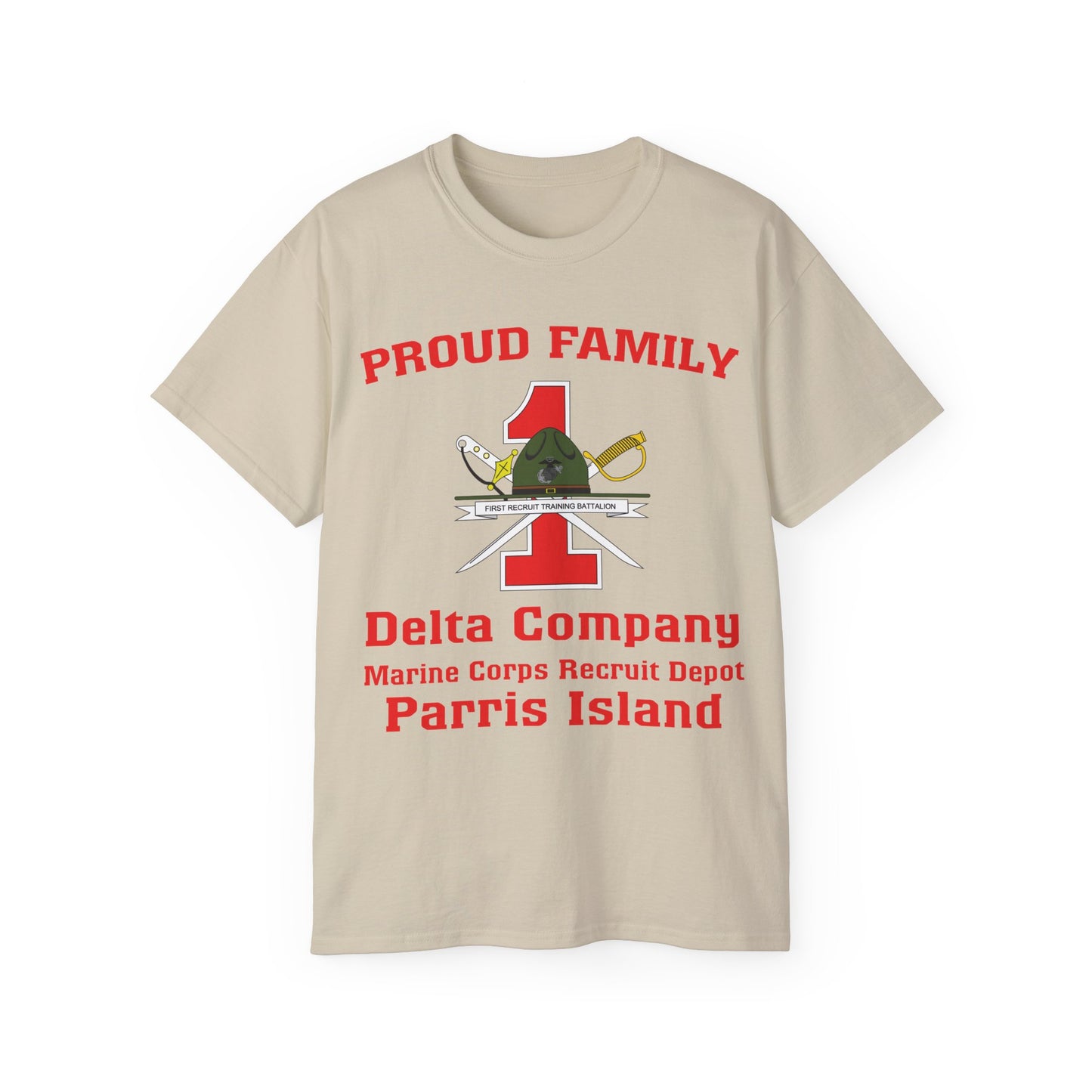 T-Shirt: Delta Co. MCRD Parris Island (1st Battalion Crest)