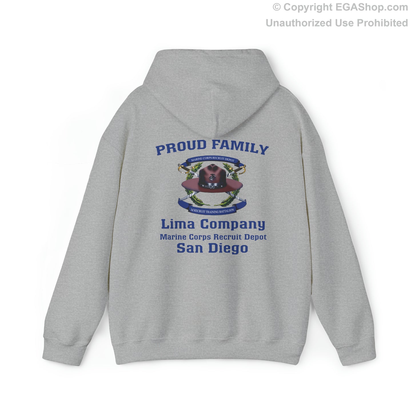 Hoodie: Lima Co. MCRD San Diego (3rd Battalion Crest on BACK)