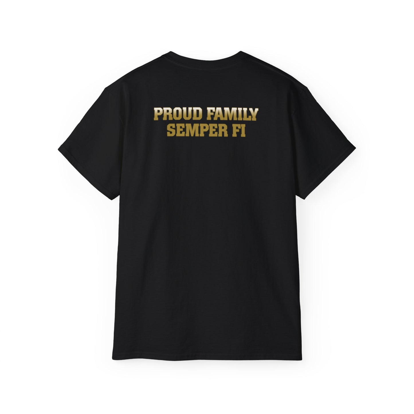 T-Shirt: Alpha Co. MCRD Parris Island (EGA + Back Proud Family)