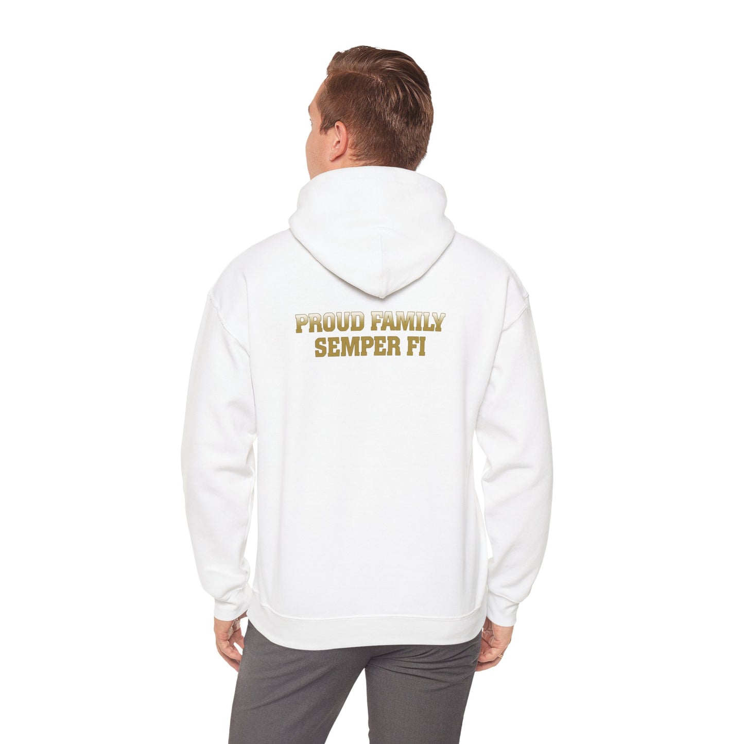 Hoodie: Alpha Co. MCRD Parris Island (EGA + Back Proud Family)