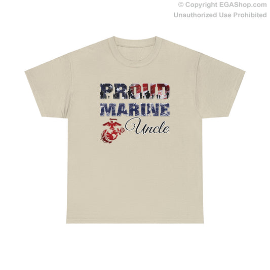 T-Shirt Proud Marine Uncle (Your Choice of Colors)