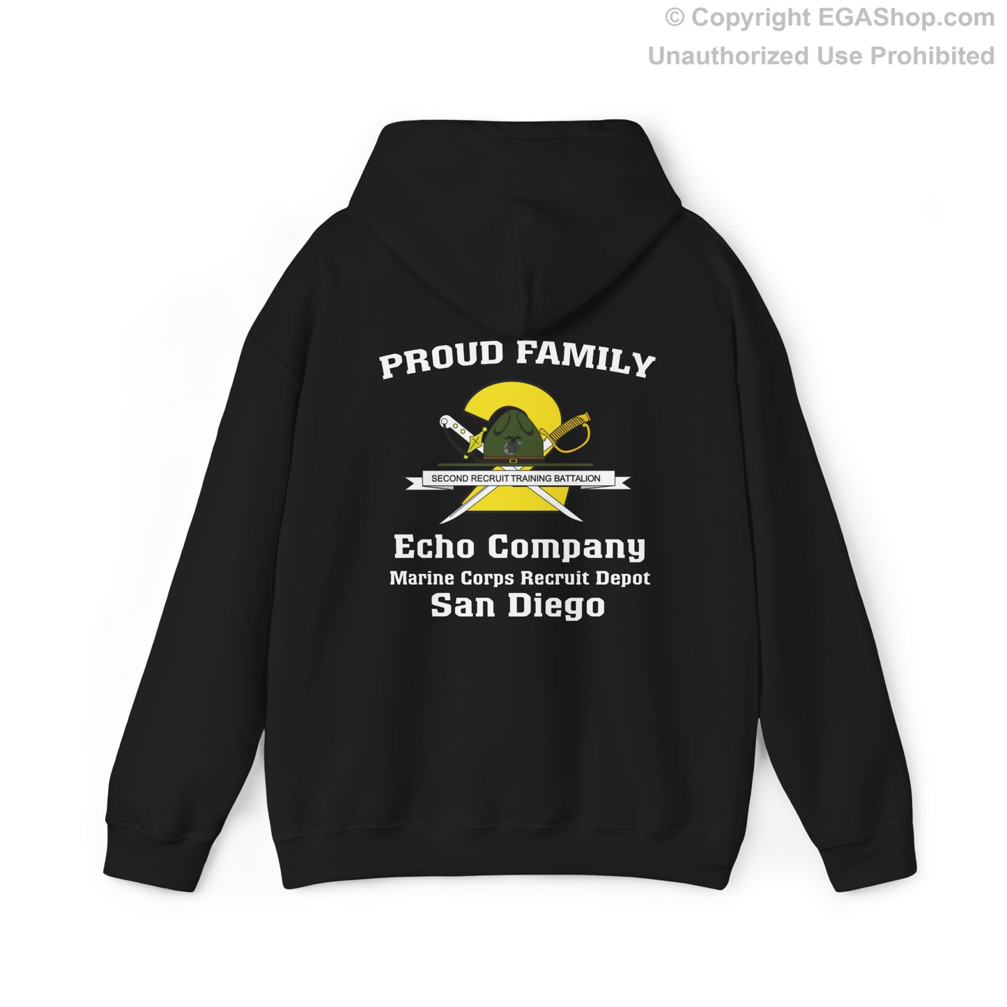Hoodie: Echo Co. MCRD San Diego (2nd Battalion Crest on BACK)