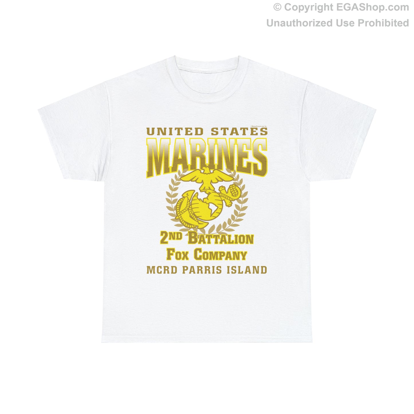 T-Shirt: Fox Co. MCRD Parris Island (EGA + Back Proud Family)