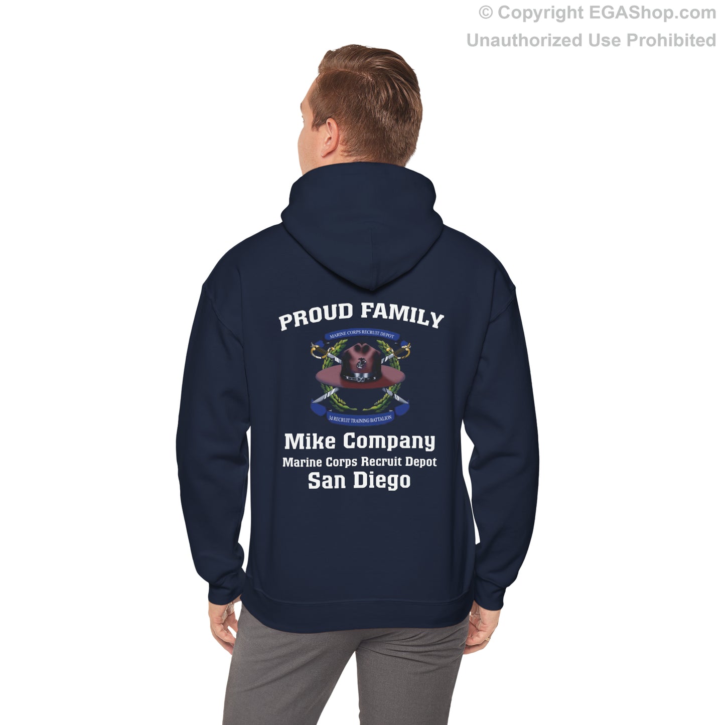 Hoodie: Mike Co. MCRD San Diego (3rd Battalion Crest on BACK)