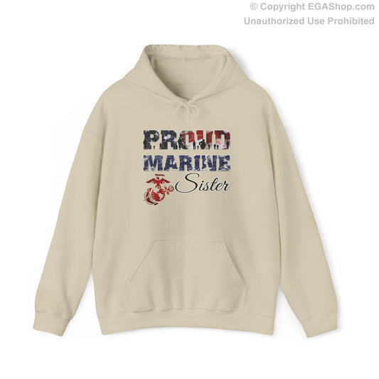 Hoodie Proud Marine Sister (Your Choice of Colors)