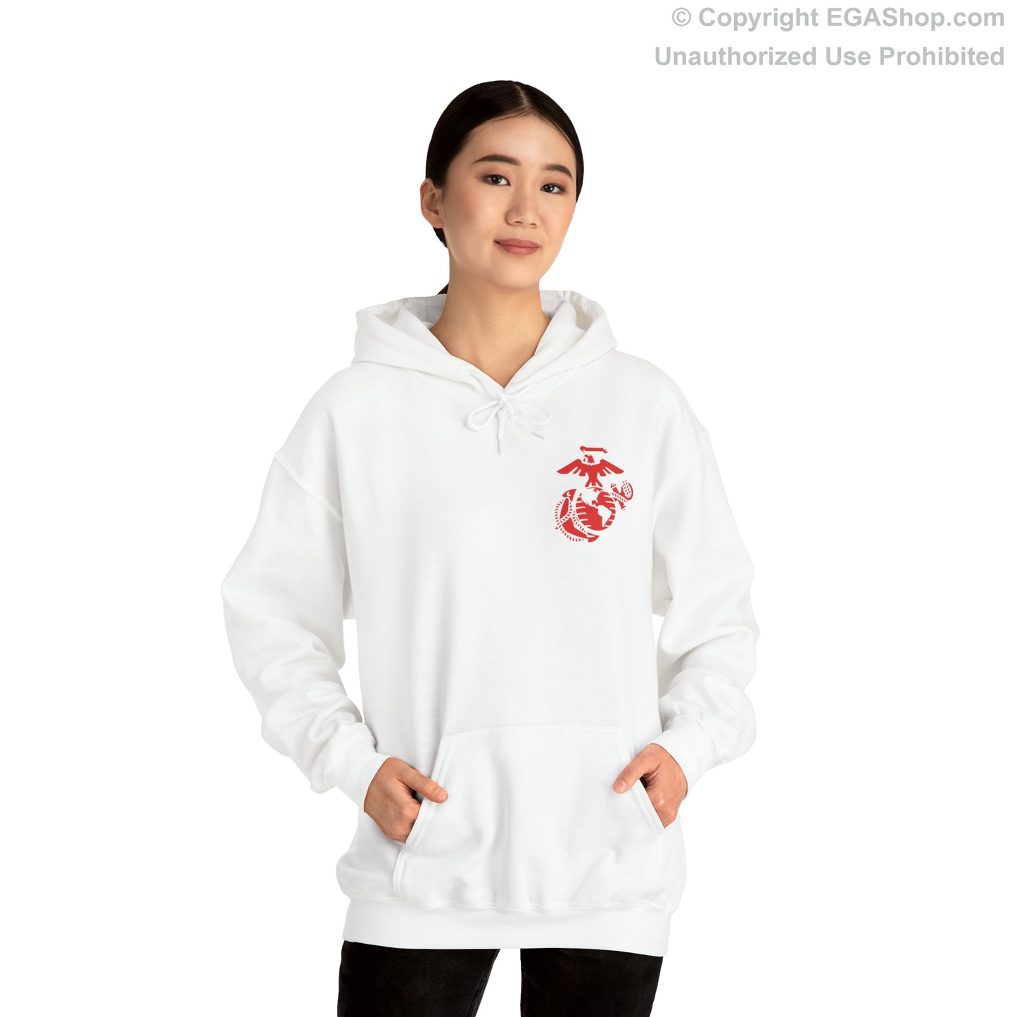 Hoodie: Alpha Co. MCRD Parris Island (1st Battalion Crest on BACK)