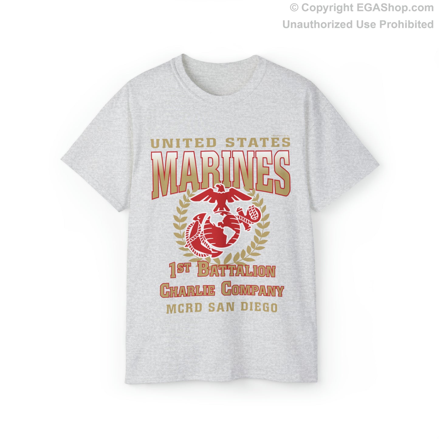 T-Shirt: Charlie Co. MCRD San Diego (EGA + Back Proud Family)