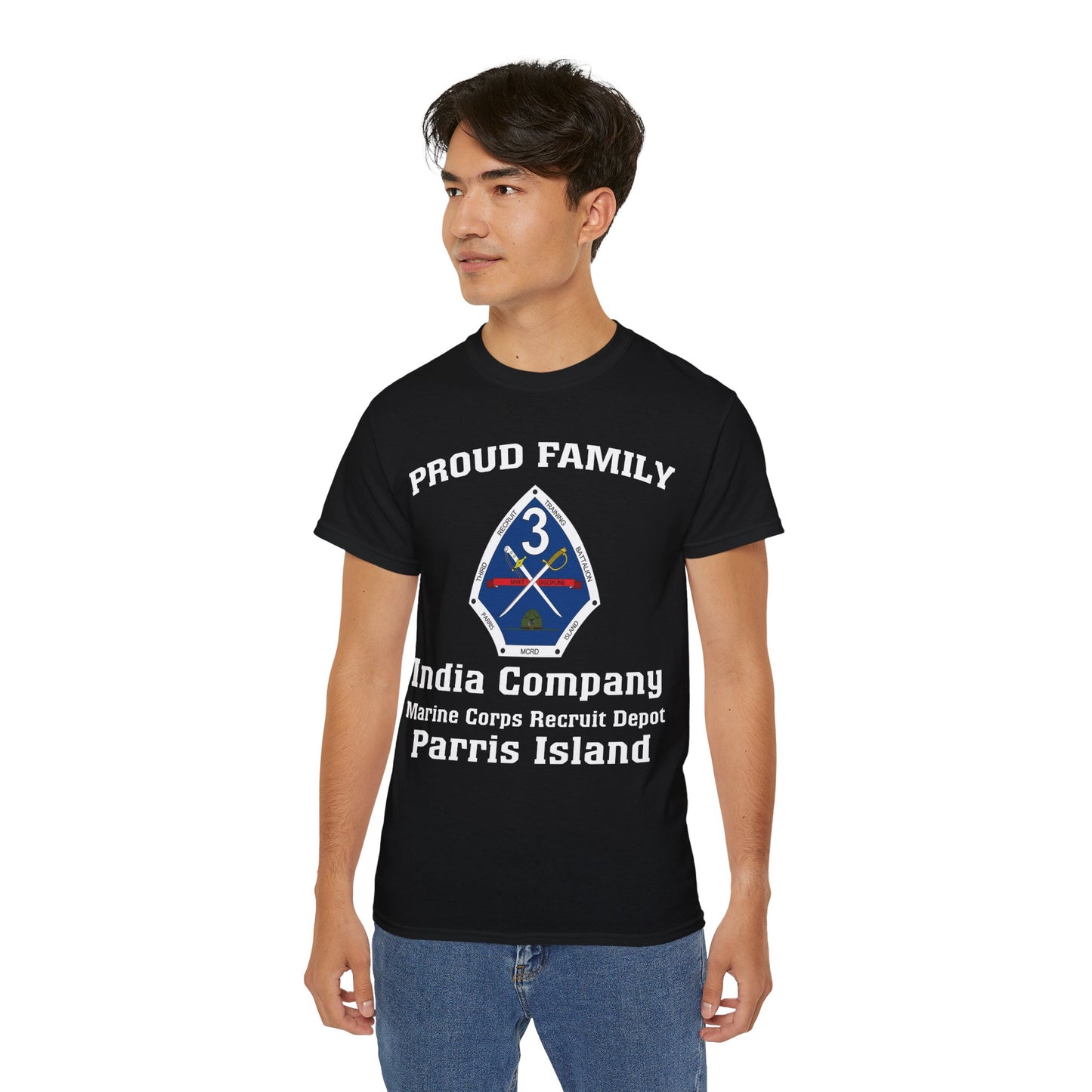 T-Shirt: India Co. MCRD Parris Island (3rd Battalion Crest)