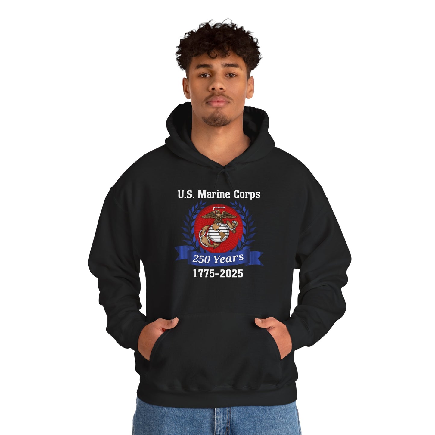 U.S. Marine Corps 250 Years Hoodie, Unisex Pullover, Commemorative Apparel