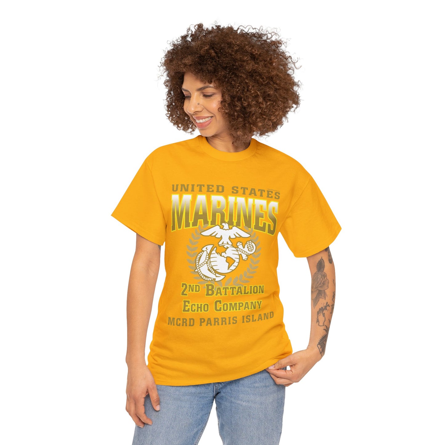 T-Shirt: Echo Co. MCRD Parris Island (EGA + Back Proud Family)