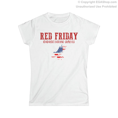 T-Shirt, Ladies Fit: R.E.D. Friday with American Flag Eagle