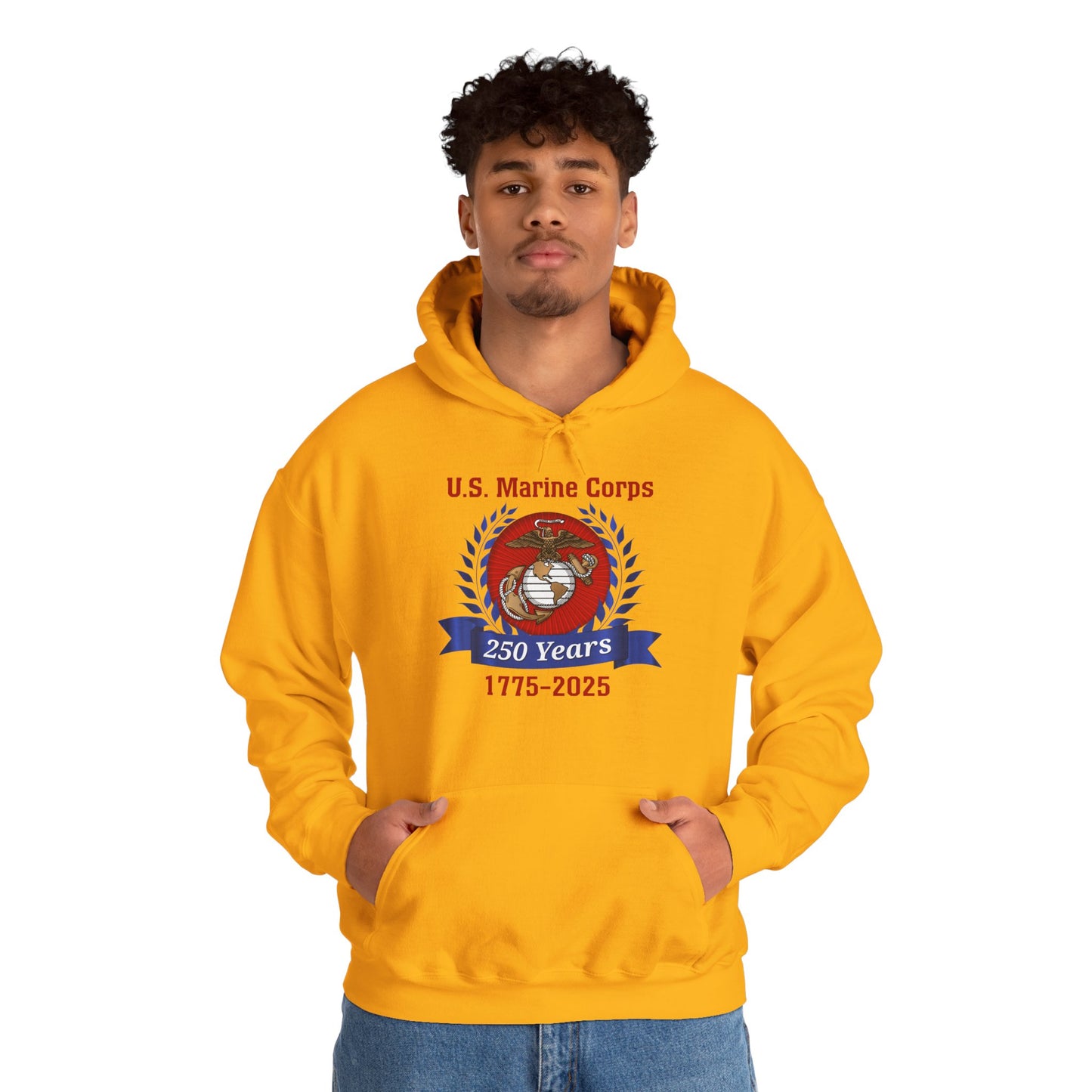U.S. Marine Corps 250 Years Hoodie, Unisex Pullover, Commemorative Apparel