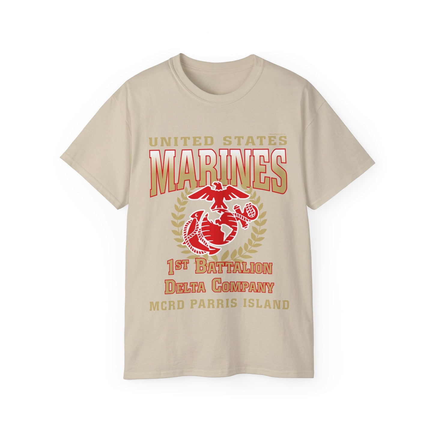 T-Shirt: Delta Co. MCRD Parris Island (EGA + Back Proud Family)