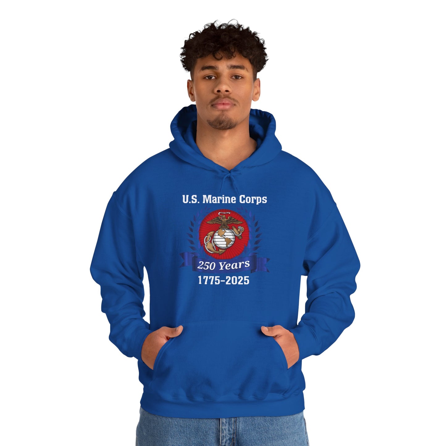 U.S. Marine Corps 250 Years Hoodie, Unisex Pullover, Commemorative Apparel