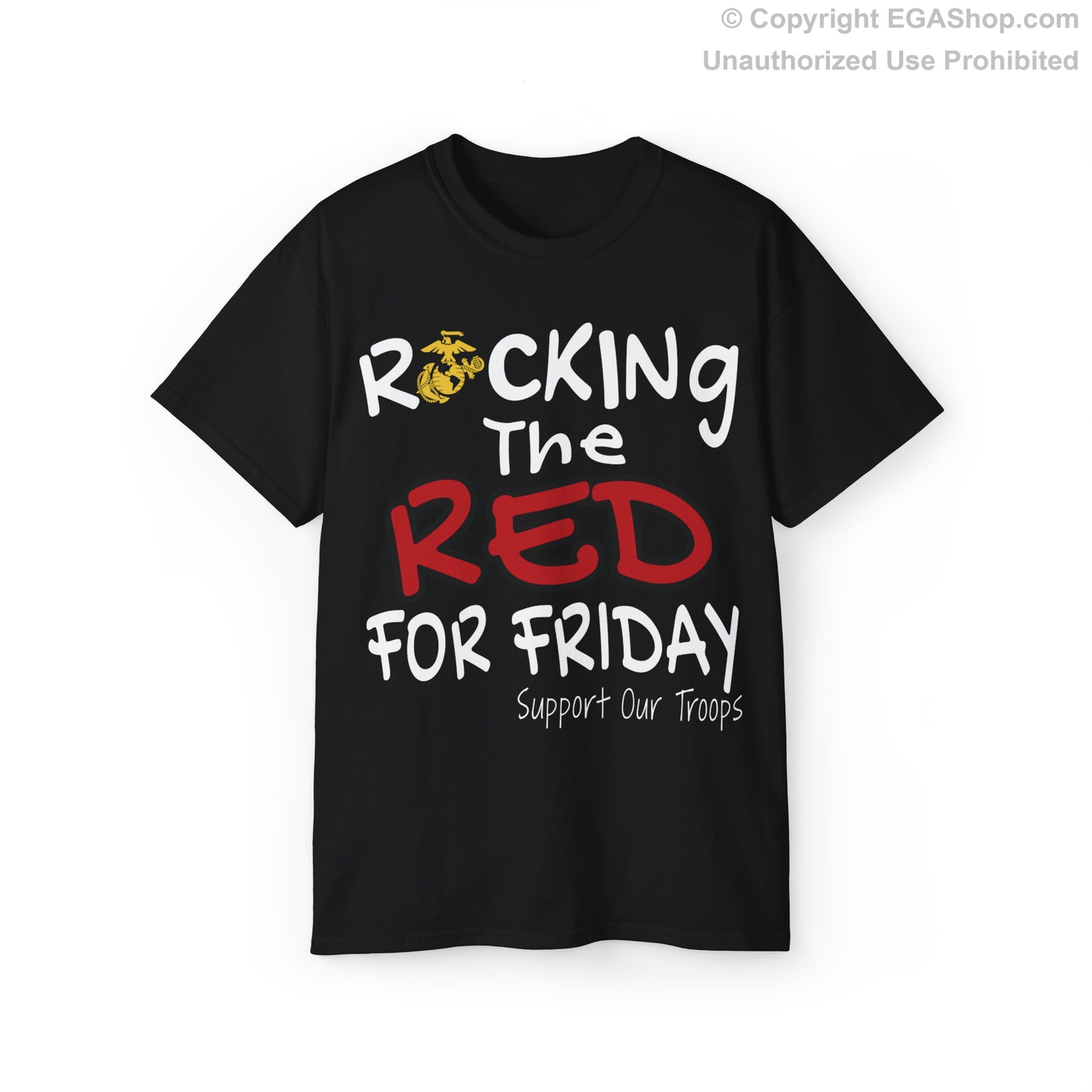 T-Shirt: Rocking the Red for Friday (Back Text: Proud of My Marine)