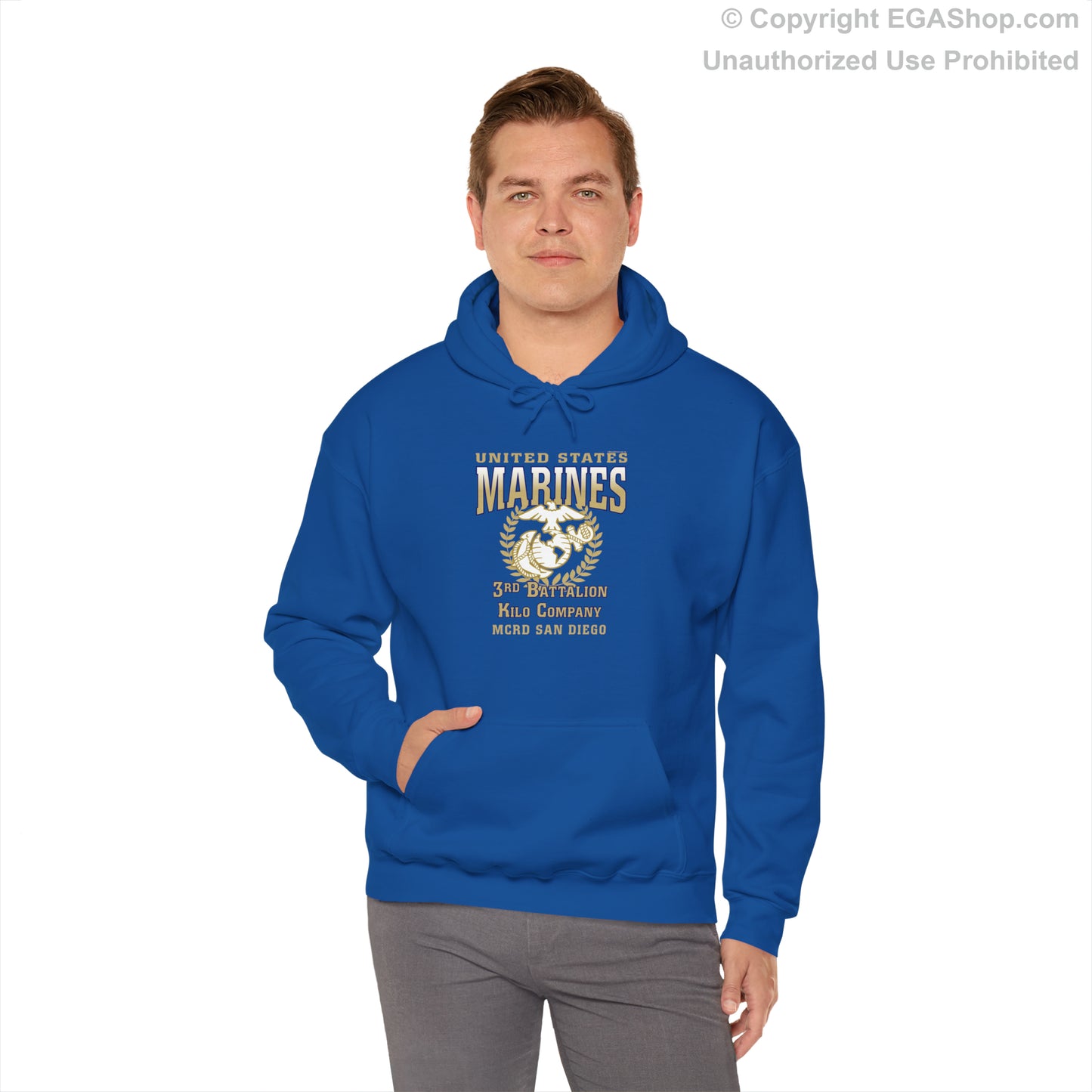 Hoodie: Kilo Co. MCRD San Diego (EGA + Back Proud Family)
