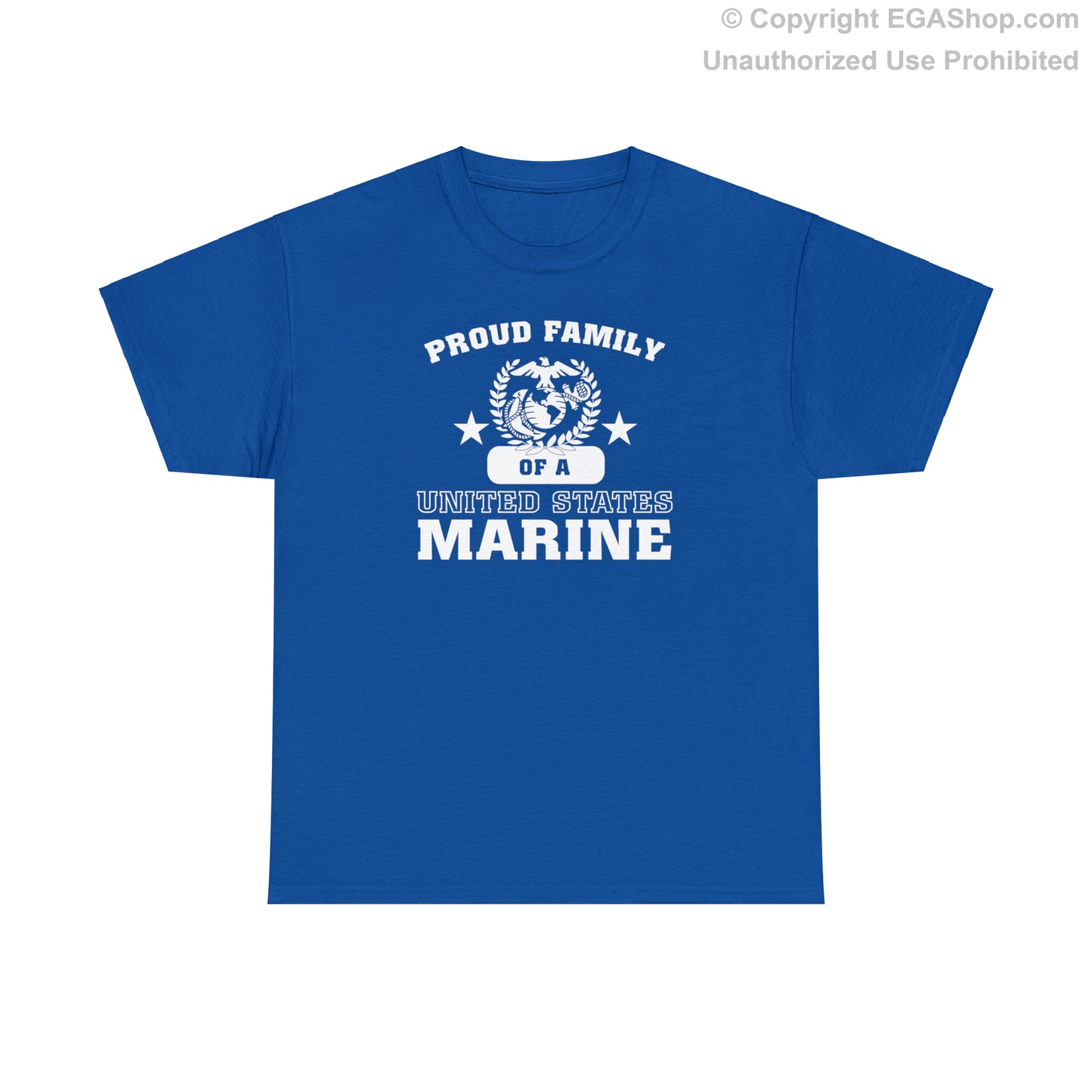 T-Shirt: Proud Family of a Marine (Varsity Style, Color Choices)