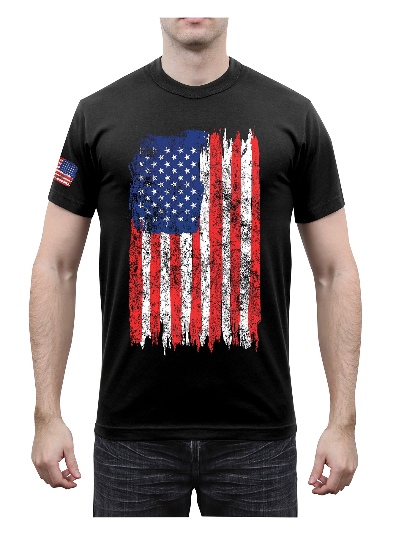 T-Shirt: Distressed US Flag Athletic Fit