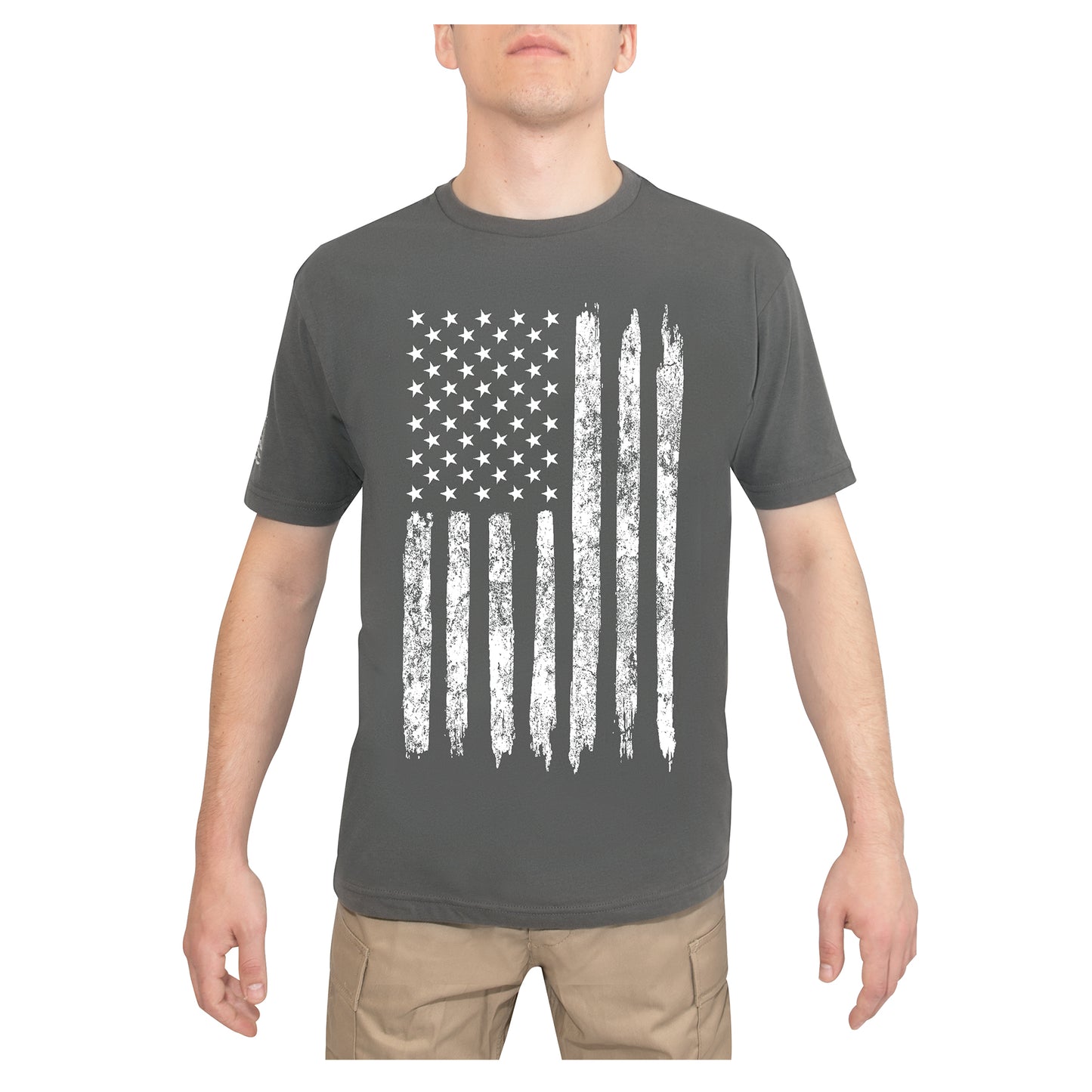 T-Shirt: Distressed US Flag Athletic Fit