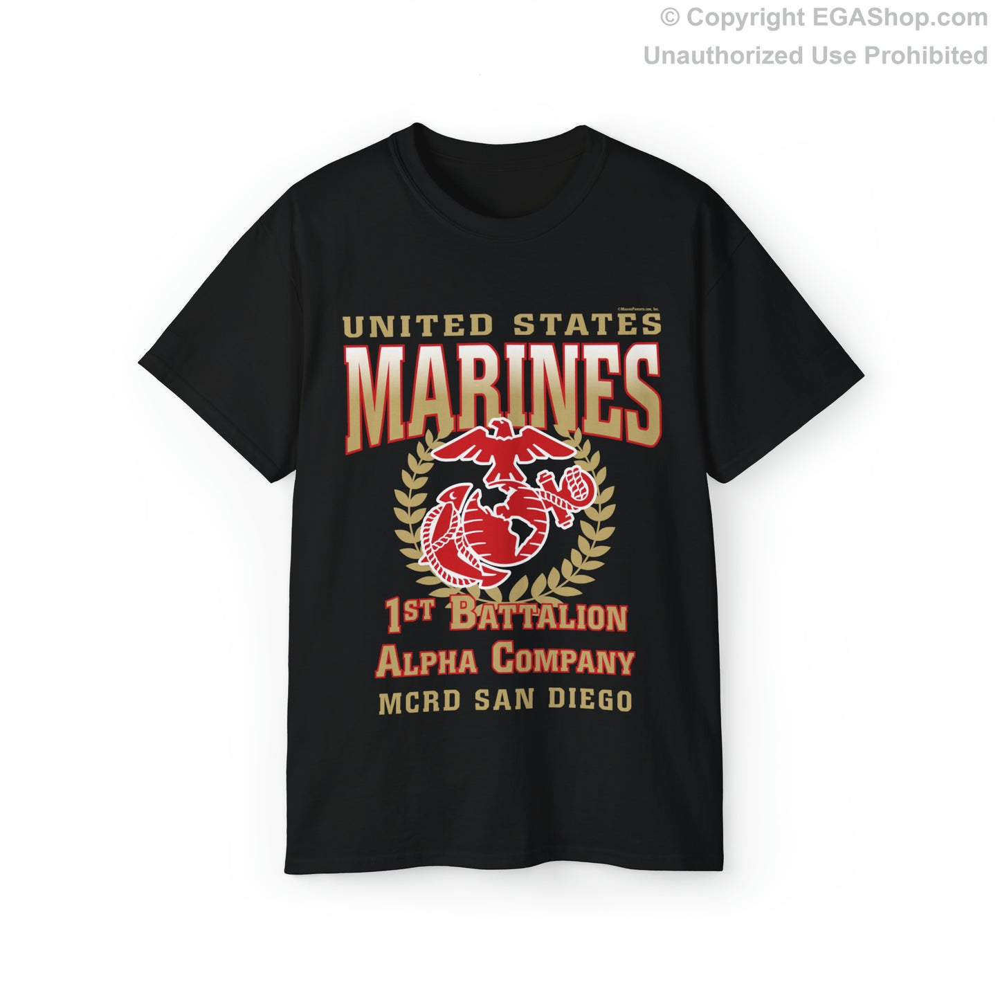 T-Shirt: Alpha Co. MCRD San Diego (EGA, Blank Back)