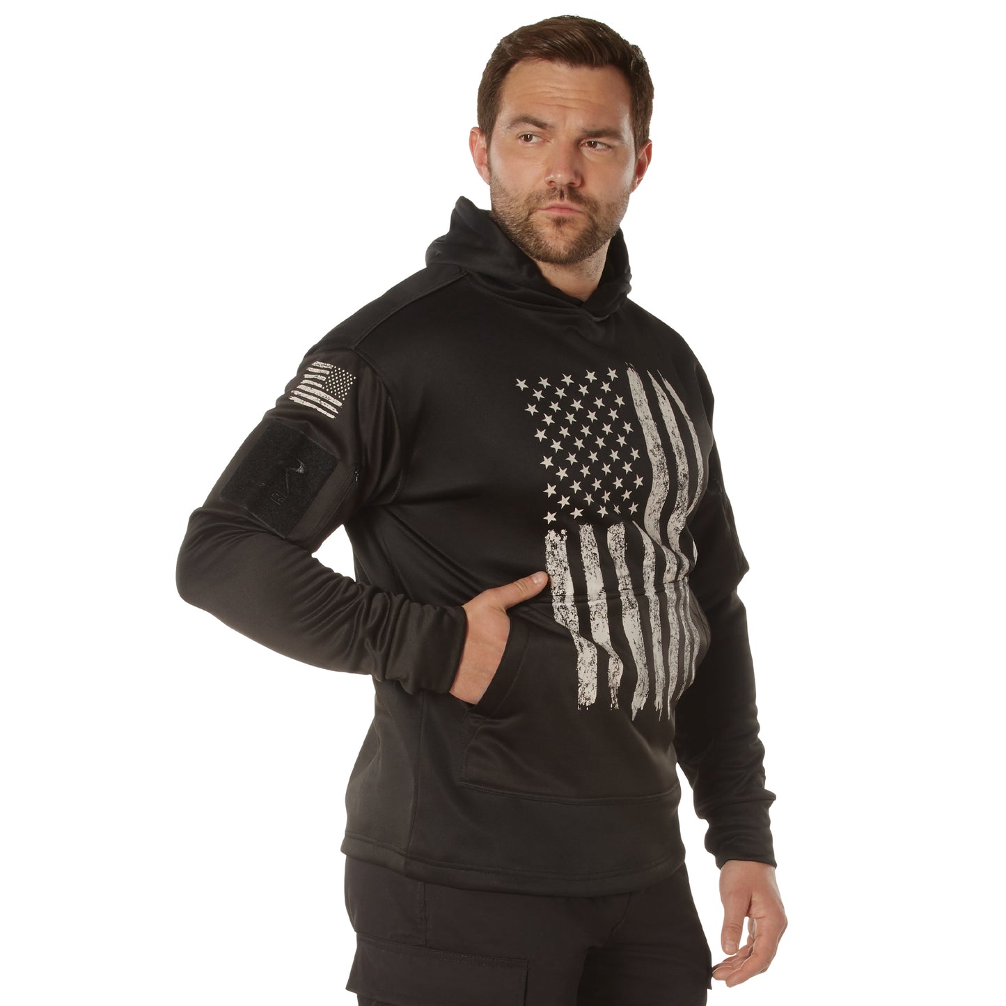 U.S. Flag Concealed Carry Hoodie Black