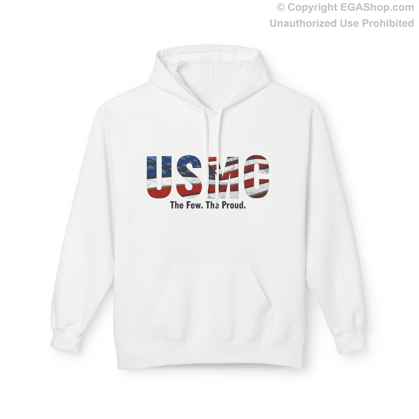 Hoodie: Midweight Softstyle USMC & US Flag