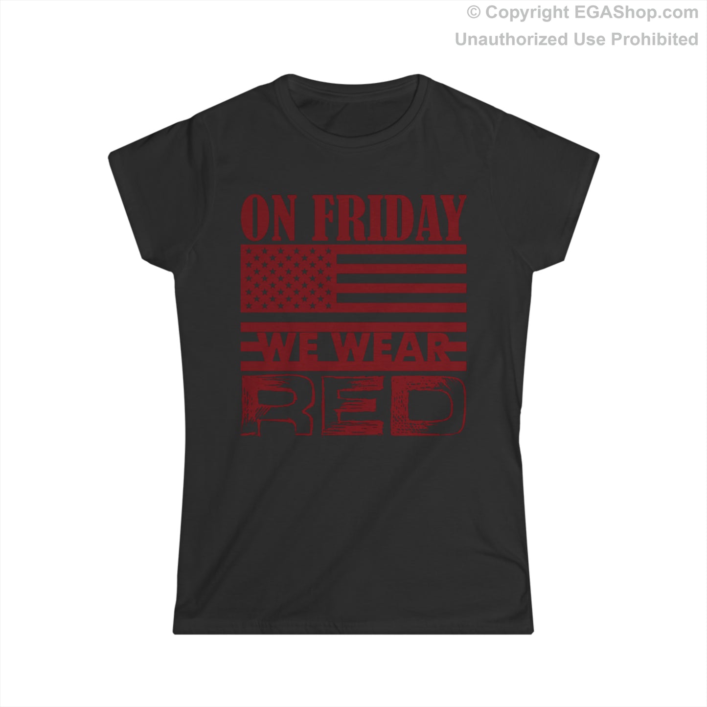 T-Shirt, Ladies Fit: On Friday We Wear Red